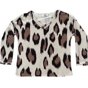 Women’s V neck Animal Print Sweater Blouse Top Festival Rodeo Western Outdoors